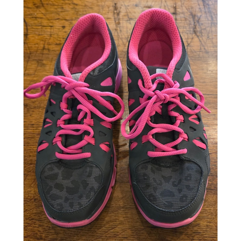 Nike Dual Fusion Run 2 H2O Repel Womens 8 Black Pink Running Shoes 616695-001